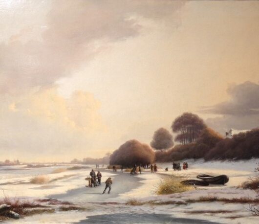 Antiek, Schilderijen, Wintergezicht Arnoldus van 't Zant, ca 1850 - SOLD