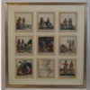 9 Engravings card game, early 19th century