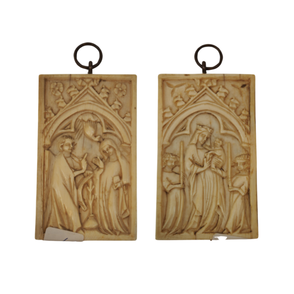 Rare ivory double-sided carved plaque