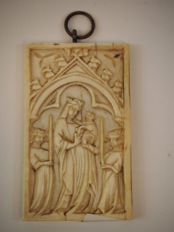 Rare ivory double-sided carved plaque - Image 2