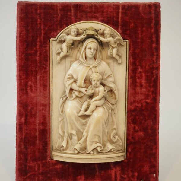 Ivory relief coronation of mary - Antique from Dullaert Antiques