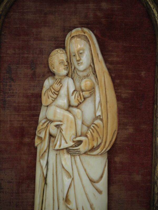 Ivory relief Mary and Child - Antique from Dullaert Antiques