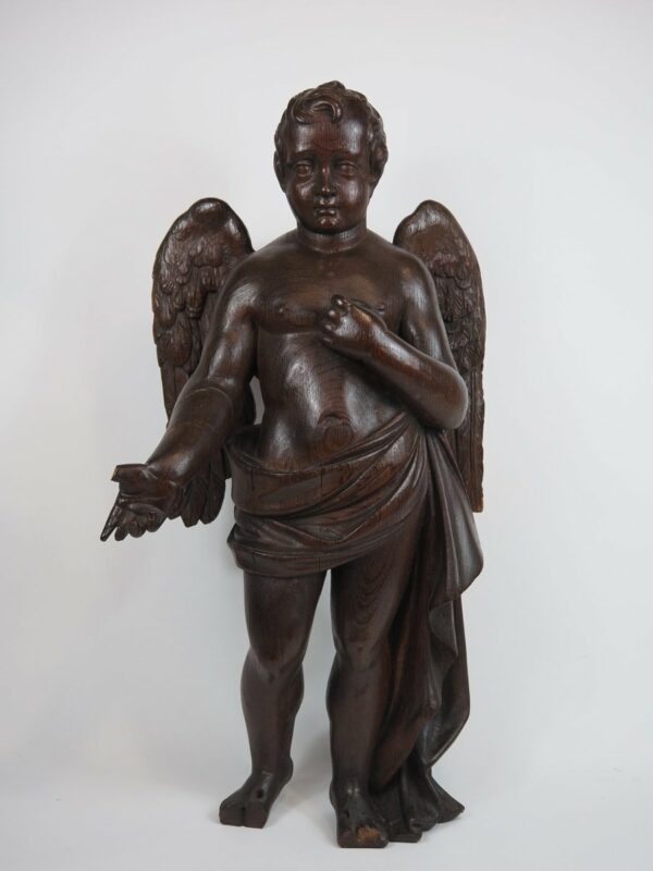 Wooden sculpture putto - Antique from Dullaert Antiques