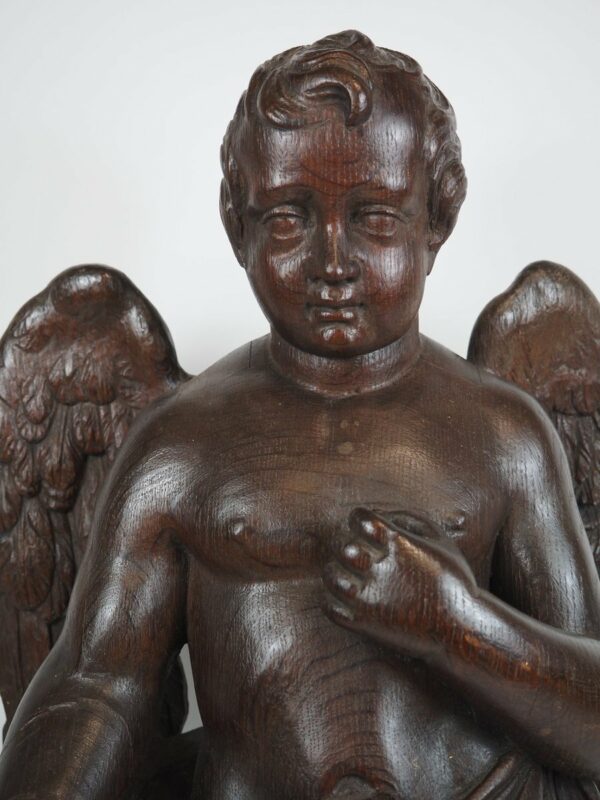 Wooden sculpture putto - Antique from Dullaert Antiques