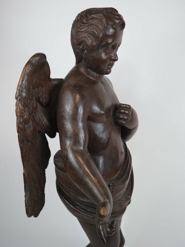 Wooden sculpture putto - Antique from Dullaert Antiques