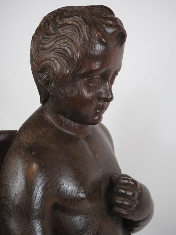 Wooden sculpture putto - Antique from Dullaert Antiques